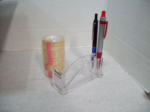 Acrylic Tape Dispenser with 5 Rolls of Tape