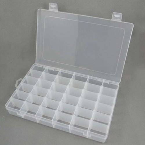 Adjustable 36 Compartments Transparent Plastic Storage Box Jewelry Tool Containe