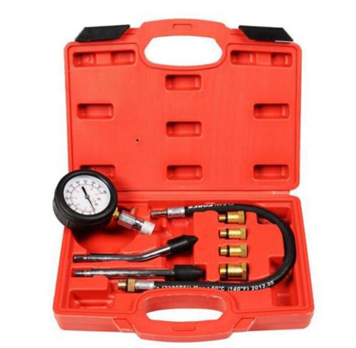 Petrol engine cylinder compression tester kit automation repair tool gauge 8pc for sale