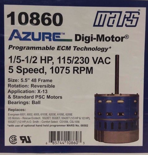 10860 Azure Digi-Motor programmable ECM technology 115/230 VAC 1/5-1/2HP
