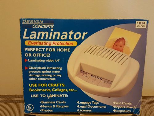 Design Concepts Laminator 4.4&#034; Perfect for Home or Office Model # DC4H EUC 1999&#039;
