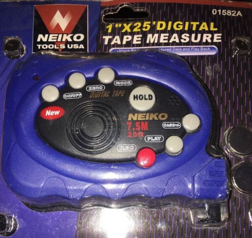 Neiko tools 1&#034; x 25&#039; / 7.5 meter digital tape measure - voice record &amp; play back for sale