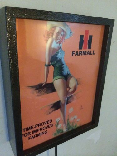 IH Farmall Pin-up Girl Farm Tractor Barn Store Man Cave Advertising Lighted SIgn