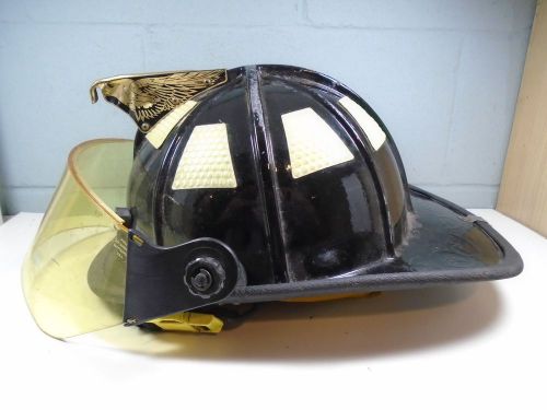 Cairns 1010 Fire Helmet Complete Black Traditional w/Face Shield good condition