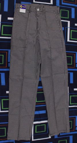 Chef Pants Sz 32 L Black White Checkered Cooking Restaurant Waistband