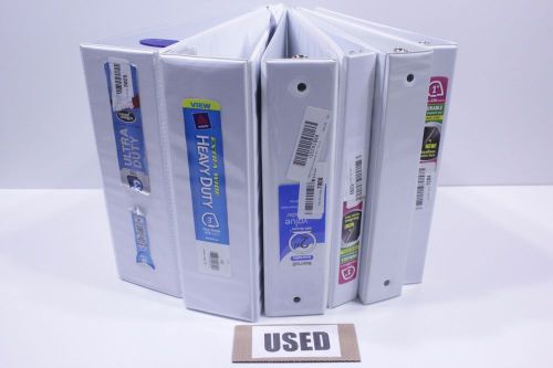 Lot of 6 White Binders In Various Sizes
