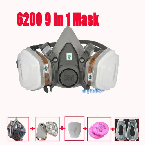 7pc Suit Respirator Painting Spraying Face Gas Mask For 3M 6200+2091 P100 Filter