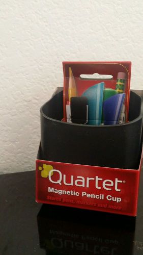 Quartet magnetic pencil/pen cup holder, black (48120-bk) new for sale