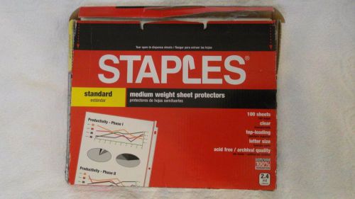 Staples Standard Medium Weight Sheet Protectors 50 Clear Top Loading Letter Size