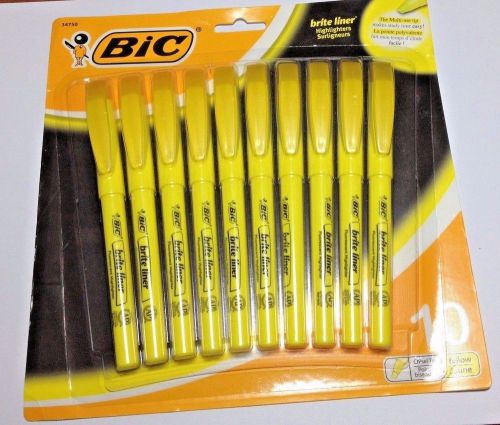 Pack of 12 BIC &#034;Brite Liner&#034; Highlighters Fluorescent Yellow UPC 070330347502