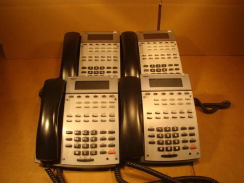 Lot of (4) NEC 22B HF/Disp Aspirephone-BK Black Telephones
