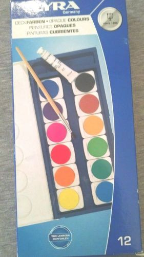 LYRA Watercolor Paint Set, 12 Opaque Colors with Brush Plus 1 Tube of White,