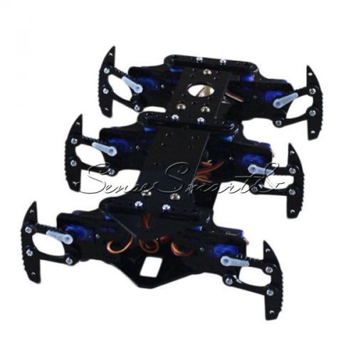 DIY Six Feet Robot 6-Legged 6DOF Hexapod4 Spider Robot Frame Black ST