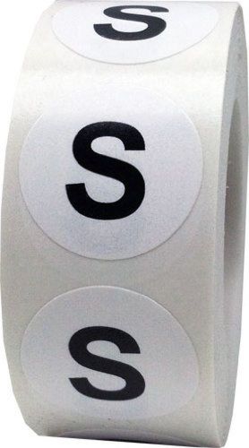 InStockLabels S Clothing Size Stickers 3/4 Inch 500 Adhesive Stickers White W...