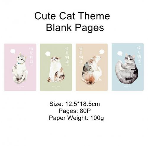 Note for cat theme blank sheets notebook 12.5*18.5cm 80P