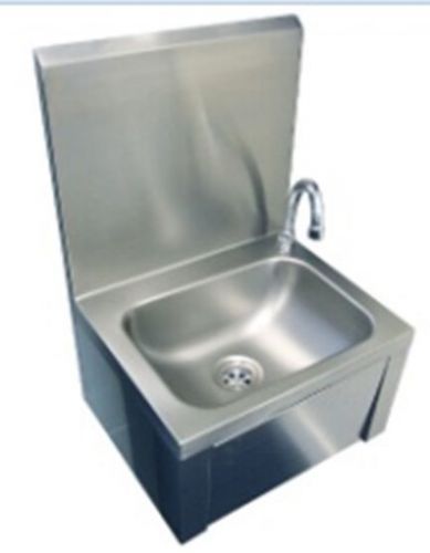 Stainless steel knee operated sanitary sink 24&#034; x 17&#034;  back-splash guard haccp for sale
