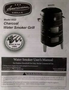 Americana 5023 Charcoal Water Smoker Grill - Meco