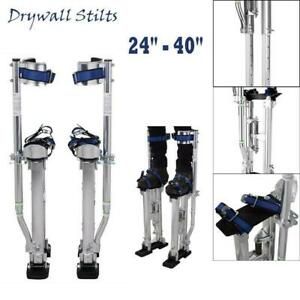 24-40 Inch Drywall Stilts Aluminum Tool Painters Walking Taping Finishing Silver