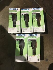 Lot of 5 75w Ed28 Merc Hid Bulb, PartNo 140905, by PHILIPS LIGHTING CO