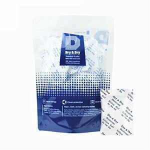 5 Gram Pack of 50 &#034;Dry &amp; Dry&#034; Premium Pure &amp; Safe Silica Gel Packets Desiccan...