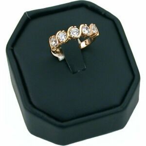 Ring Clip Riser Display Stand Black Faux Leather 1 1/4&#034;