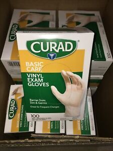 600 CURAD Basic Care Vinyl Exam Gloves Disposable OS Fits Most ~ 6 Bx of 100