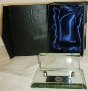 EXECUTIVE DESK TOP CLEAR BLOCK CRYSTAL BUSINESS CARD HOLDER NMB