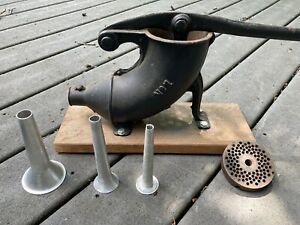 No. 1 Vintage Manual Sausage Stuffer With Lever And Funnels