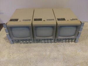 3x Panasonic WV-BM500u B&amp;W Security Camera Monitors in WV-BM503 Rack Mount