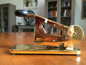 Gold Plated Vintage BATES Stapler Model A Wire Fed Made in USA In the 1920’s