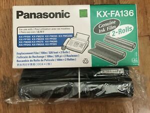 TWO ROLLS PANASONIC KX-FA136 GENUINE INK FILM REPLACEMENT FILM FOR FAX PRINTER