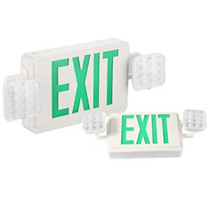 SPECTSUN Exit Sign with Emergency Light, Green Emergency Exit Lights with Backup