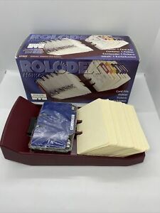 ROLODEX Burgundy Rotary Business Card File with 250 Ruled Cards New 67322