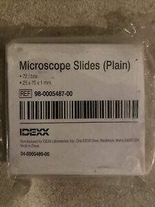 IDEXX Microscope Slides PLAIN 25x75x1mm 98-0005487-00 Box of 72 slides