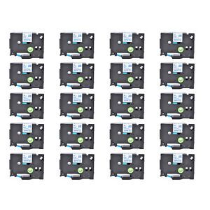 20PK Fits Brother P-Touch TZ-233 TZe-233 Blue Print on White Label Tape PT-H100