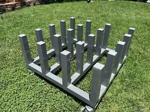 Heavy Duty Media Roll Mover Cart Rack - Holds 20 Rolls