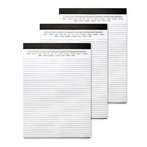 Legal Pads 8.5 x 11 with Date on Top, Narrow Ruled, White Note Pads College for