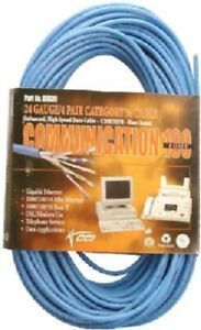 Coleman Cable, 100&#039;, CAT5E, 4 Pair, 24 Gauge, Blue, Bare Copper Wire, Data Cable