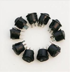 1x AC 125V 10A 6A 250V On Off Snap in SPST Round Boat Rocker Switch WF