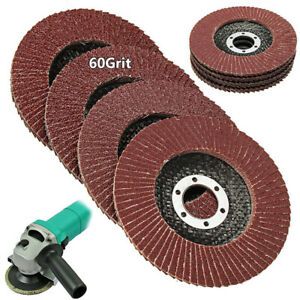 115mm/4.5&#039;&#039; Flap Wheels Grinding Sanding Discs 60 Grit Angle Grinder ZI.JA Lh