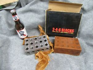 2-4-6 Blocks 23 Hole Matched Pair Ultra Precision .0002&#034; Machinst 246 Jig~NEW