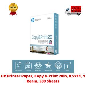 HP Printer Paper, Copy &amp; Print 20lb, 8.5x11, 1 Ream, 500 Sheets