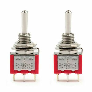 2Pc MTS-103 Toggle Switch 3 Pin 3 Position (ON)-OFF-(ON) 5A/125VAC 2A/250VAC CN