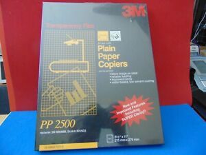 100 3M Transparency Film PP2500 For Plain Paper Copiers 8.5 x 11&#034; New &amp; Sealed
