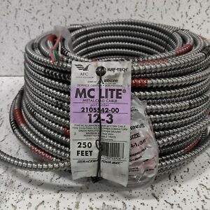 AFC Cable Systems 12-3 x 250 feet Stranded MC Lite Cable Aluminum Armor