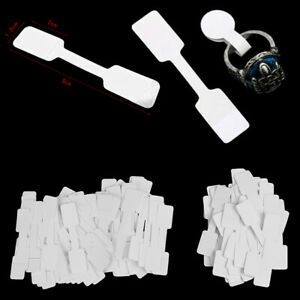 50/100Pcs Blank price tags necklace ring jewelry labels paper stick TuEXWIC1