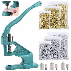 Hilitchi Heavy Duty Hand Press Grommet Eyelet Machine Punch Tool With 3 Dies