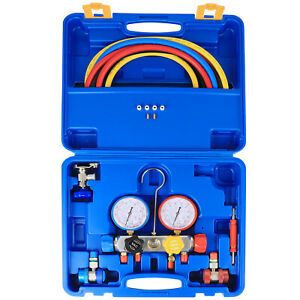 4 Way Manifold Gauge Set Fits with Acme Tank Adapters Adjustable Couplers