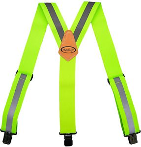 Reflective Safety Suspenders|Work Suspenders with Hi Viz Reflective Strip Hold U