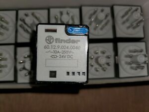 60.12.9.024.0040 (Lot of 7) Finder Relay 10Amp DPDT relay, 24vdc coil
